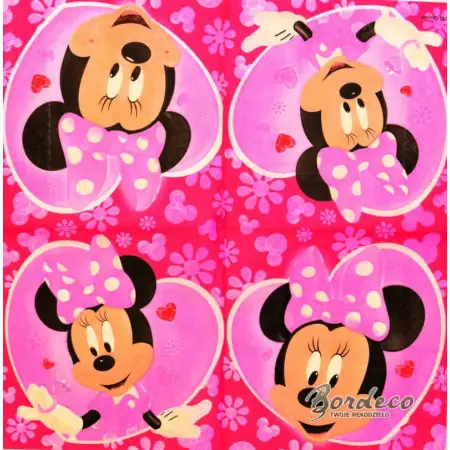 Serwetka do decoupage myszka Minnie w sercu 33x33 PROCOS Unikat