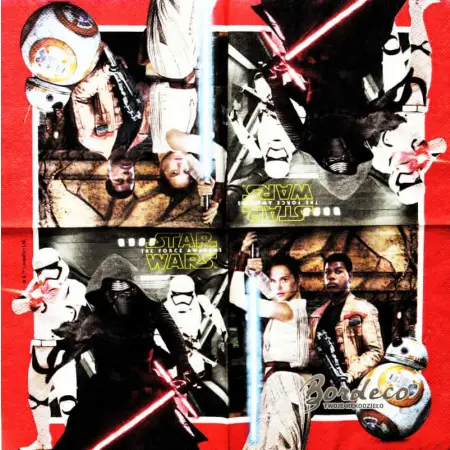 Serwetka do decoupage STAR WARS, Kylo Ren, Rey 33x33 PROCOS Unikat