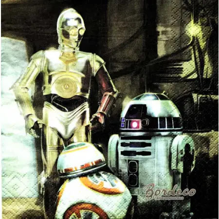 Serwetka do decoupage STAR WARS, żołnierze szturmowcy, C-3PO, R2-D2, 33x33 PROCOS Unikat