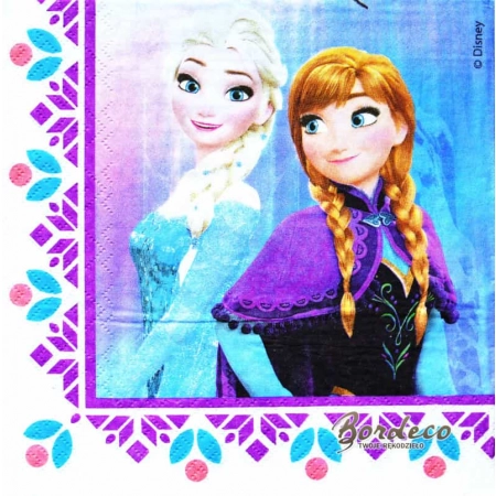 Serwetka do decoupage Kraina Lodu, Frozen, bałwanek Olaf, Elza, Anna 33x33 PROCOS