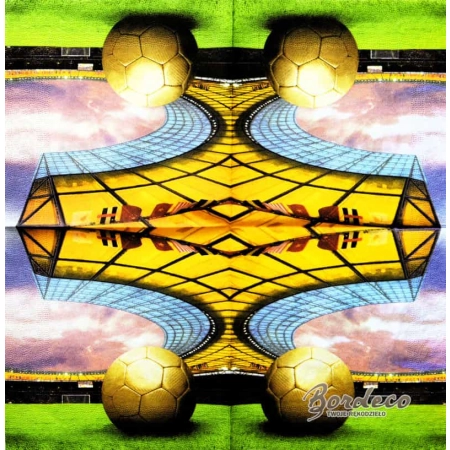 Serwetka do decoupage piłka nożna na stadionie 33x33 PROCOS Unikat