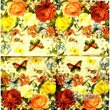 Serwetka do decoupage kolorowe róże 25x25 PUNCH, Unikat