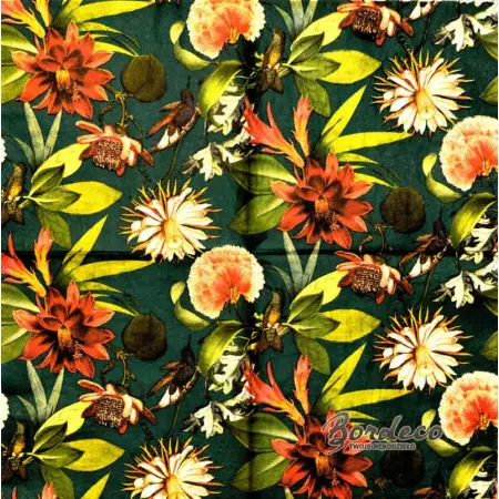Serwetka do decoupage egzotyczne kwiaty i koliber 33x33 PUNCH Unikat