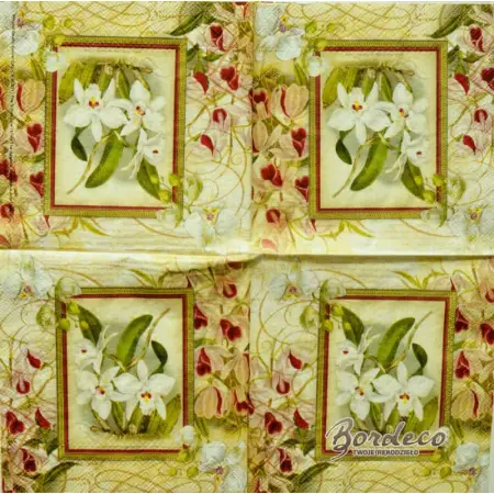 Serwetka do decoupage storczyki, orchidee 25x25 PUNCH, Unikat