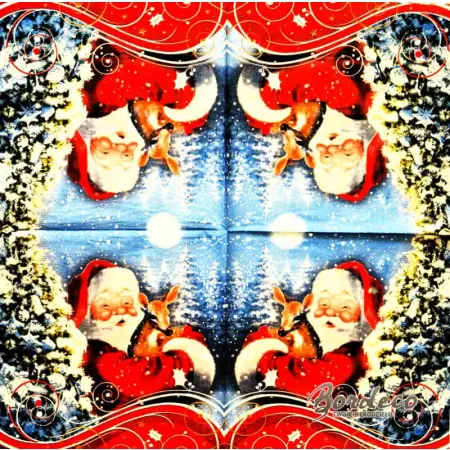 Serwetka do decoupage Mikołaj tuli sarenkę Paper+Design Unikat
