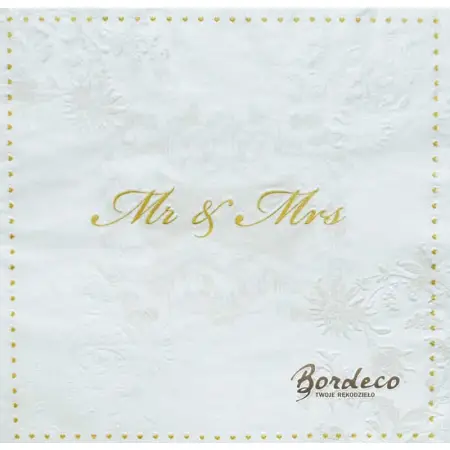 Serwetka do decoupage Mr & Mrs 33x33 Paper+Design Unikat