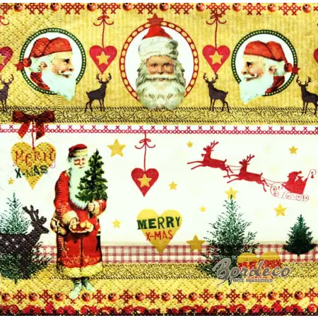 Serwetka do decoupage Mikołaj i symbole bożonarodzeniowe Paper+Design Unikat