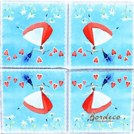 Serwetka do decoupage dziewczynka z alpejskimi kwiatami 33x33 Paper+Design Unikat