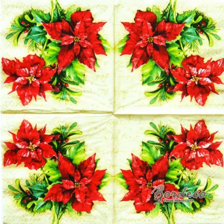 Serwetka do decoupage gwiazda betlejemska, poinsecja 25x25 Paper+Design Unikat