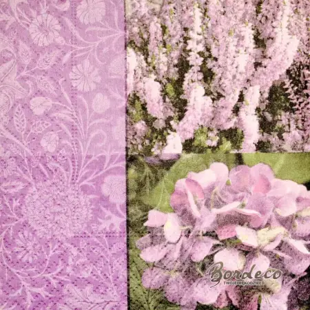 Serwetka do decoupage hortensja i wrzos 25x25 Paper+Design Unikat
