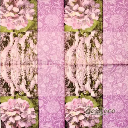 Serwetka do decoupage hortensja i wrzos 25x25 Paper+Design Unikat