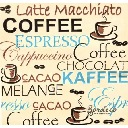 Serwetka do decoupage kawa, napisy 33x33 Paper+Design Unikat