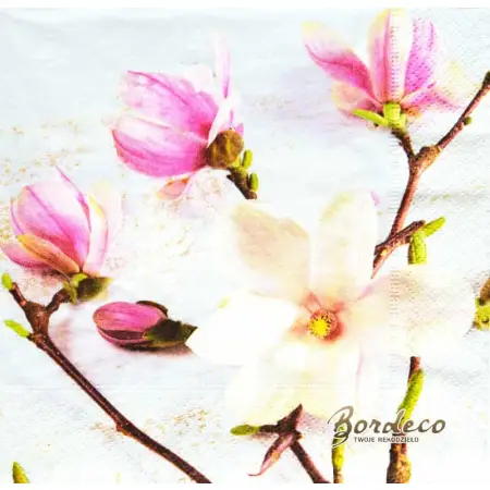 Serwetka do decoupage gałązki kwitnącej magnolii Paper+Design Unikat