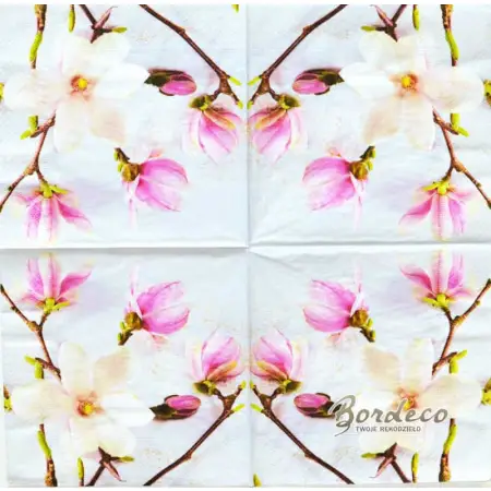 Serwetka do decoupage gałązki kwitnącej magnolii Paper+Design Unikat