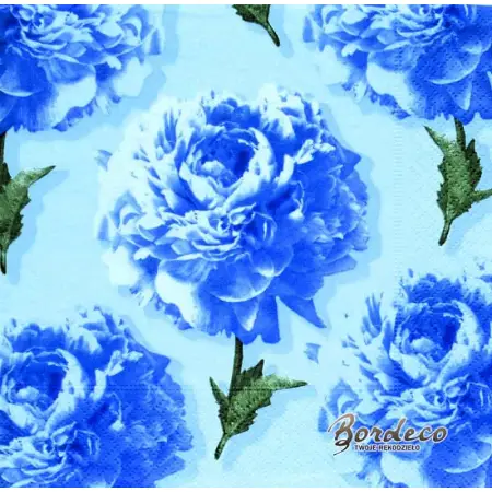 Serwetka do decoupage niebieskie piwonie, peonie Paper+Design Unikat