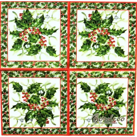 Serwetka do decoupage ostrokrzew i jemioła Paper+Design Unikat