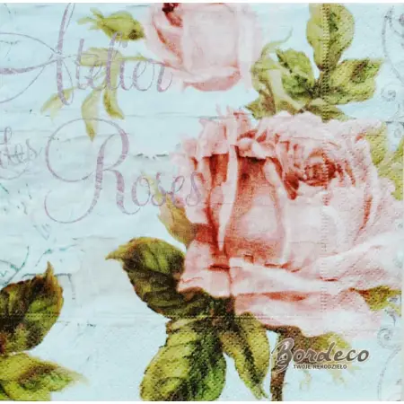 Serwetka do decoupage pastelowe różowe róże 33x33 Paper+Design Unikat
