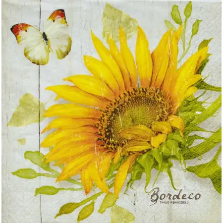 Serwetka do decoupage słonecznik i motylek Paper+Design Unikat