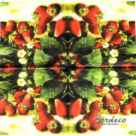 Serwetka do decoupage truskawki jak malowane 33x33 Paper+Design Unikat