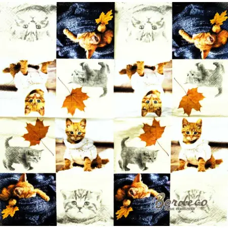 Serwetka do decoupage urocze małe kotki 33x33 Paper+Design Unikat