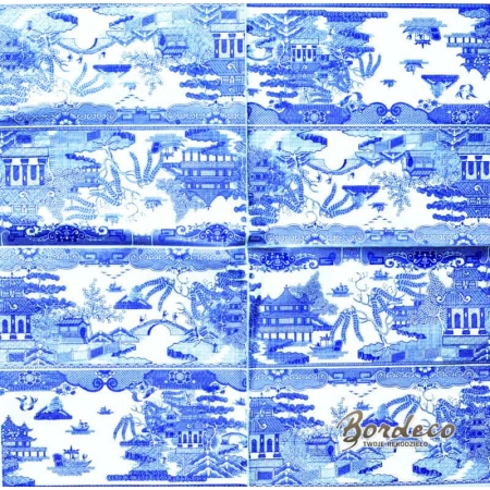 Serwetka do decoupage niebieskie azjatyckie krajobrazy 33x33 R&F Unikat