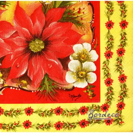 Serwetka do decoupage brazylijska kompozycja kwiatowa 33x33 R+F Unikat