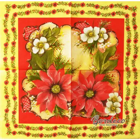 Serwetka do decoupage brazylijska kompozycja kwiatowa 33x33 R+F Unikat