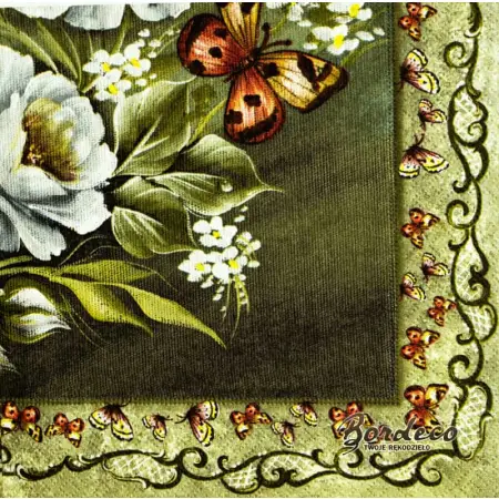 Serwetka do decoupage brazylijska kompozycja białych róż 33x33 R+F Unikat