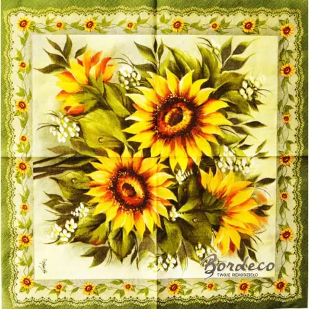 Serwetka do decoupage brazylijskie słoneczniki 33x33 R+F Unikat