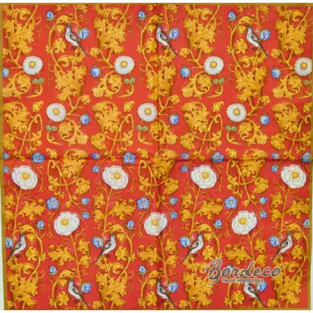 Serwetka do decoupage czerwona wzorzysta tapeta 33x33 R&F Unikat