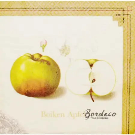 Serwetka do decoupage cztery jabłka i połówki jabłek 33x33 R&F Unikat