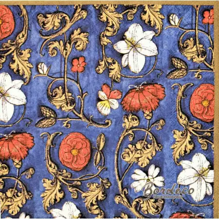 Serwetka do decoupage niebieska wzorzysta tapeta 33x33 R&F Unikat