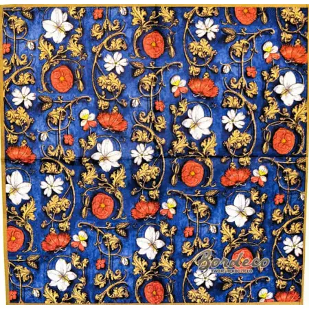 Serwetka do decoupage niebieska wzorzysta tapeta 33x33 R&F Unikat