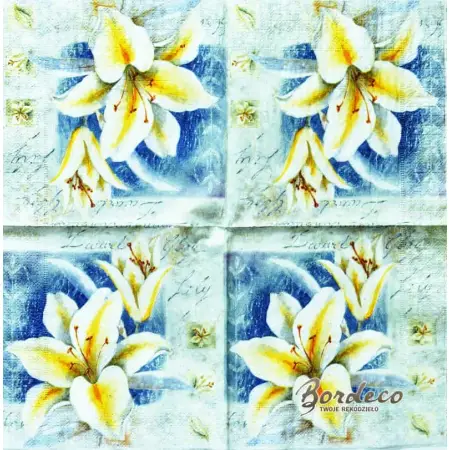 Serwetka do decoupage jasna pastelowa lilia 33x33 R+F Unikat