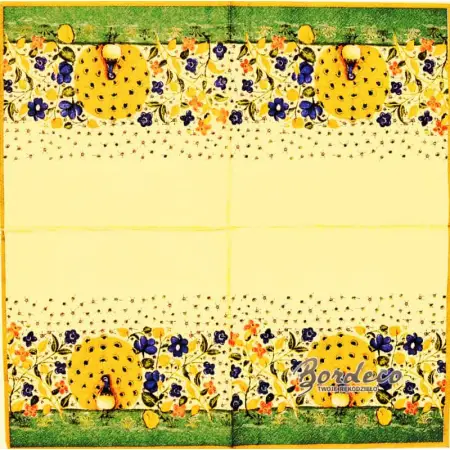 Serwetka do decoupage paw wśród kwiatów 33x33 R&F Unikat