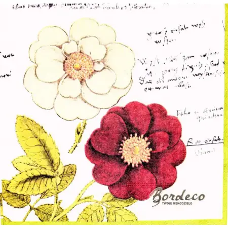Serwetka do decoupage róże botaniczne 33x33 R&F Unikat