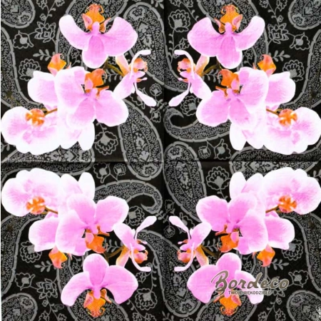 Serwetka do decoupage różowy storczyk, orchidea 33x33 R&F Unikat