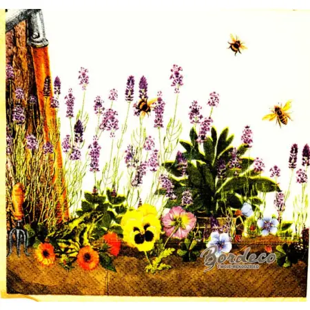 w ogrodzie, rośliny, zwierzęta i narzędzia