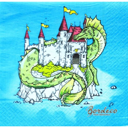 Serwetka do decoupage wyspa smoków 33x33 R&F Unikat