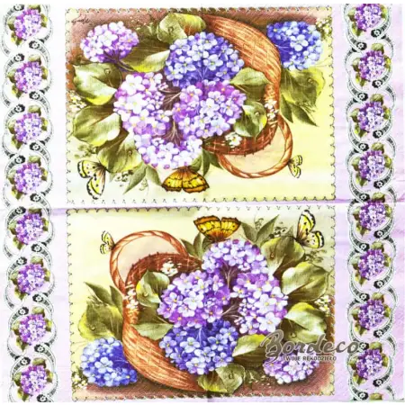 Serwetka do decoupage brazylijskie fioletowe  fiołki 33x33 R+F Unikat