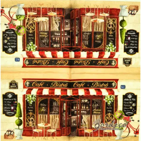 Serwetka do decoupage Cafe, Bistro 33x33 R2S Unikat