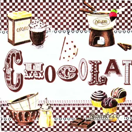 Serwetka do decoupage Chocolat, czekoladowe 33x33 R2S Unikat