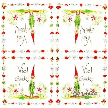 Serwetka do decoupage Viel Glueck i skrzat 33x33 R2S Unikat