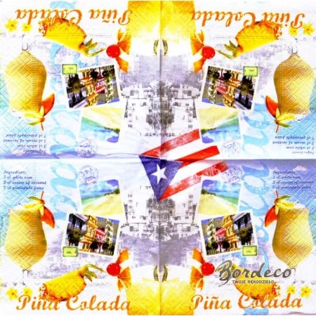 Serwetka do decoupage  drink Pina Colada 25x25 R2S Unikat