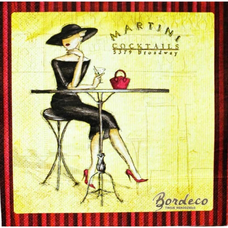 Serwetka do decoupage kobieta z drinkiem 33x33 R2S