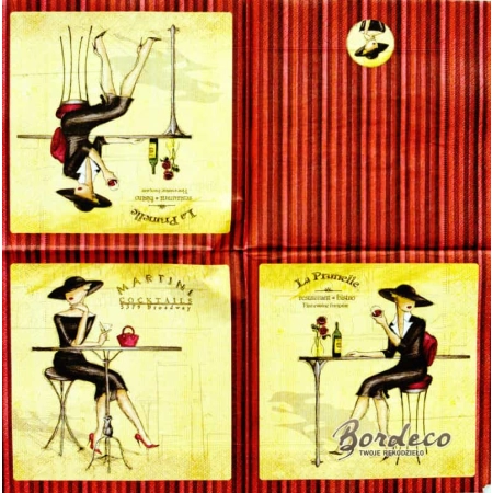 Serwetka do decoupage kobieta z drinkiem 33x33 R2S