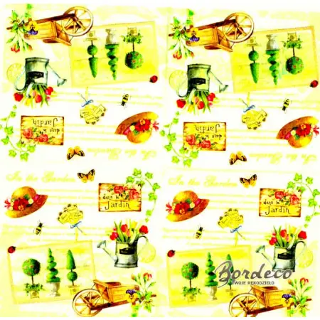 Serwetka do decoupage ogrodowy kolaż 33x33 R2S Unikat