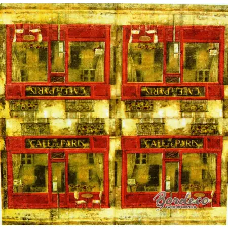 Serwetka do decoupage Cafe de Paris, francuska kawiarenka 33x33 R2S Unikat