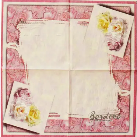 Serwetka do decoupage akwarelowe róże 33x33 R2S Unikat