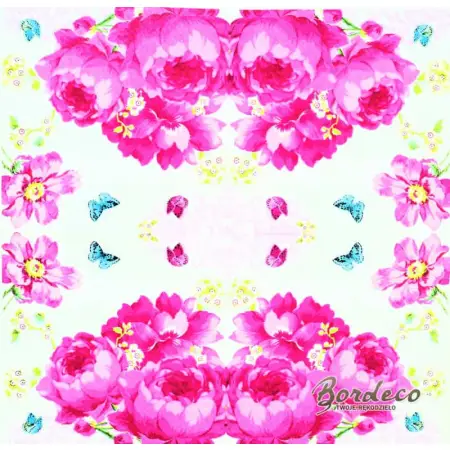 Serwetka do decoupage różowe kwiaty, peonie i róże  33x33 R2S Unikat